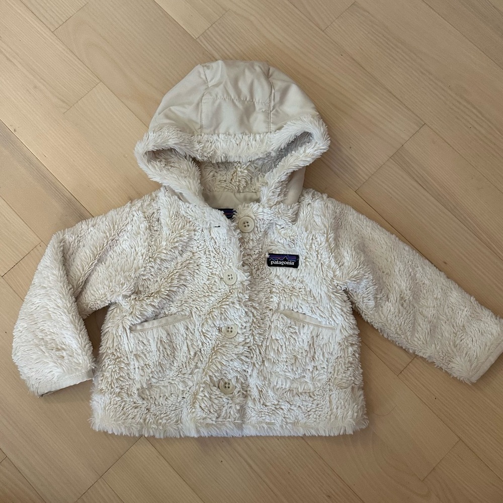 Patagonia baby fleece hooded jacket 12M